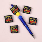 Silicone Focal Beads Library Reed Duck Book Phrase Set 20pcs 25