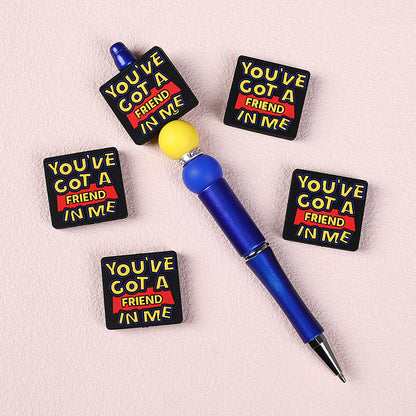 Silicone Focal Beads Library Reed Duck Book Phrase Set 20pcs 25