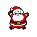 Silicone Focal Beads Christmas Santa Claus Raised Arms 20pcs