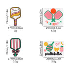 Silicone Focal Beads Pickball Theme Playful Paddles Pastel Colors 20pcs 9