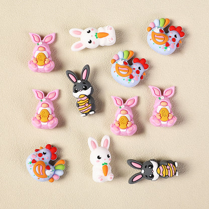 Silicone 3D Focal Beads Easter Bunny Chick Easter Egg Rabbit 20Pcs 6