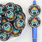 Blue Silicone Focal Beads Fire Pit Design 20pcs