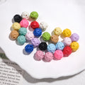 Painted Round Acrylic Beads 11mm Baked Glossy 50pcs 2
