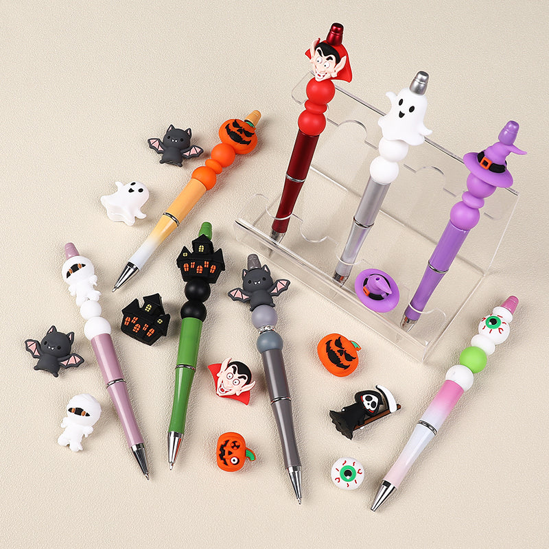 Silicone 3D Focal Beads Halloween Pumpkin Ghost Haunted House 20pcs 8