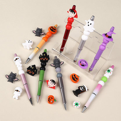 Silicone 3D Focal Beads Halloween Pumpkin Ghost Haunted House 20pcs 8