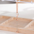 Beadable Keychain Mini Metal Bar Colorful Pendant 8 Centimeters - Rose Gold