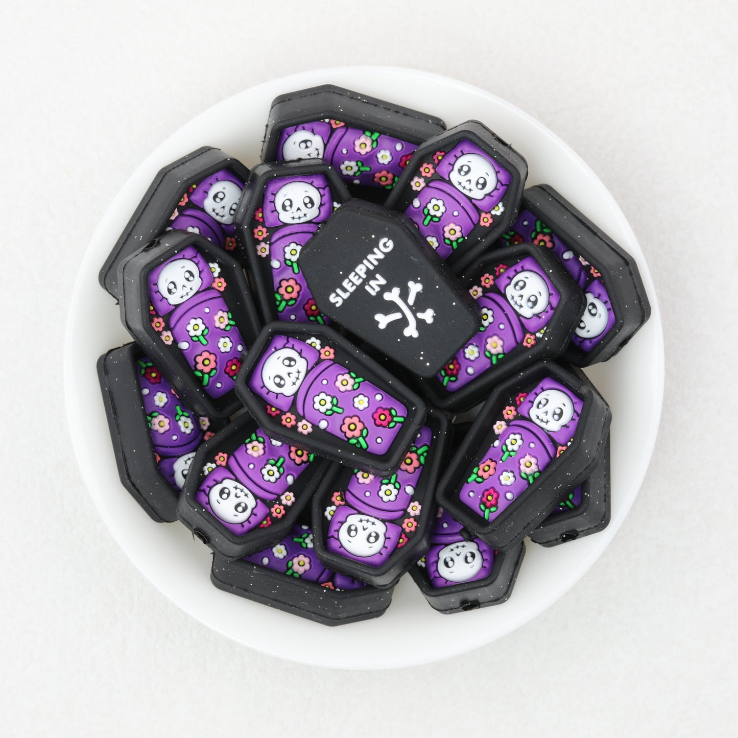 3D Mummy Coffin Silicone Focal Beads 20 pcs Colorful Assortment 5