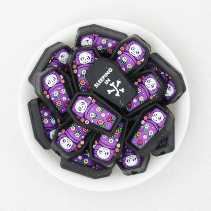 3D Mummy Coffin Silicone Focal Beads 20 pcs Colorful Assortment 5