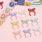 Painted Bow Tie Acrylic Beads 25x27mm Glossy Colors 8pcs 2