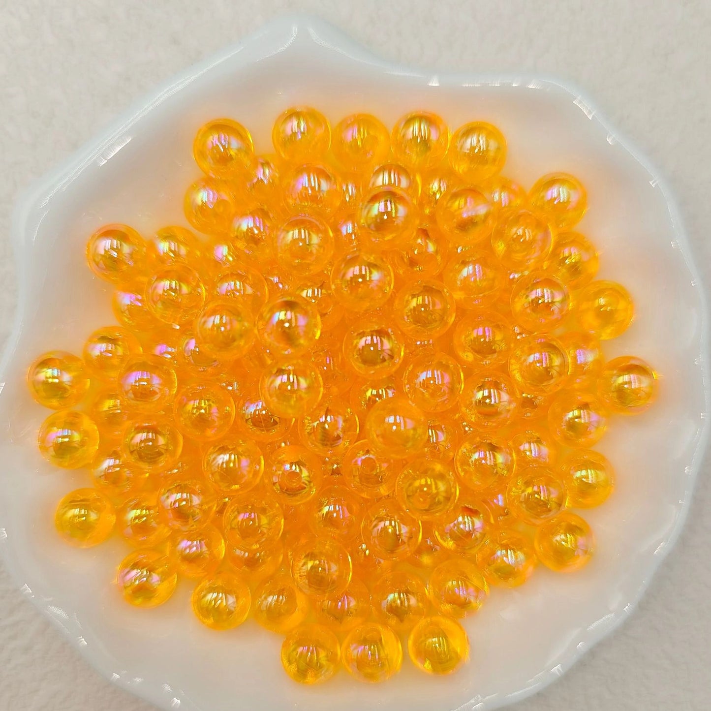 Plating Round Acrylic Beads 10mm Iridescent Transparent 950pcs 19