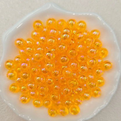 Plating Round Acrylic Beads 10mm Iridescent Transparent 950pcs 19