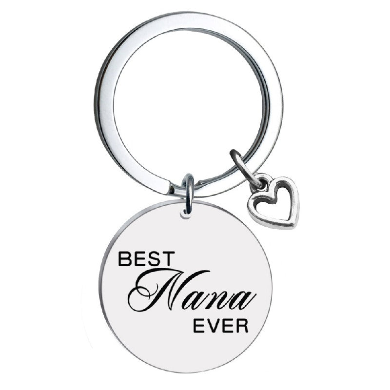 Stainless Steel Heart Keychain Polished Silver Open Charm Family Gift 3