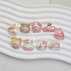 Glossy Plating Tiny Cute HK Kitten Resin Beads 10pcs