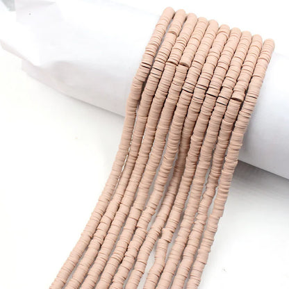 Flat Clay Beads 6mm Solid Color Polymer Spacer Beads 10strands 11