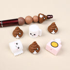 Silicone 3D Focal Beads Tissue Poop Smiling Face Detail 6
