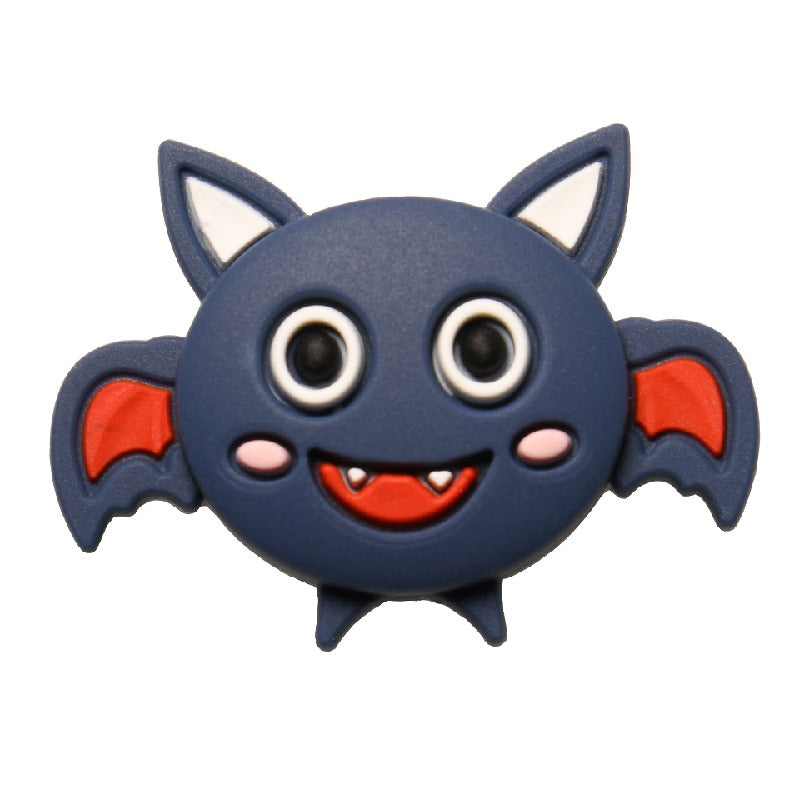 Silicone Focal Beads Halloween Ghost Pumpkin Bat Designs 10pcs 10