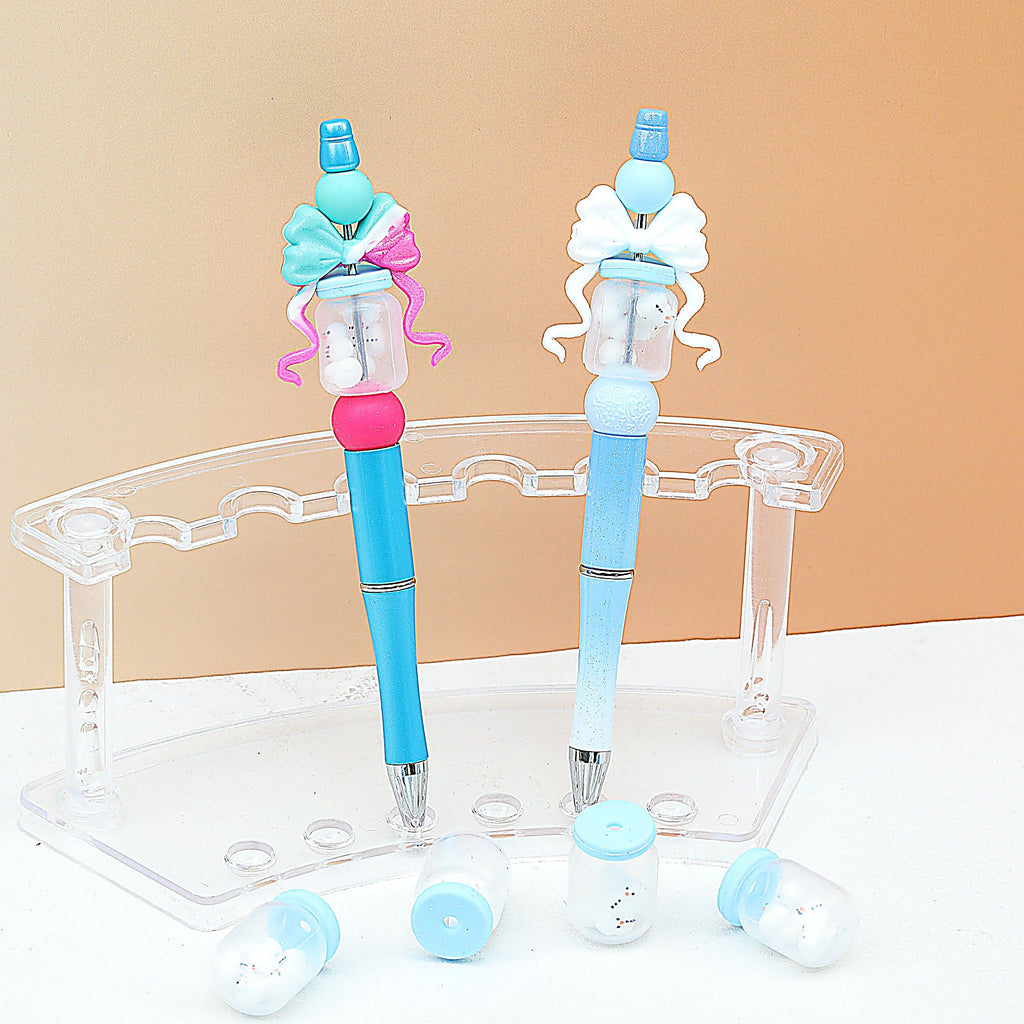 3D Christmas Glitter Bottle Silicone Focal Beads 20pcs