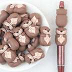  3D Cute Brown Squirrel Silicone Focal Beads 20Pcs