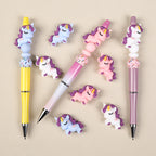 Silicone 3D Focal Beads Unicorn Pastel Colors Curly Manes 20pcs 7