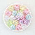 Iridescent Heart Acrylic Round Beads 16mm 10pcs - Random Color
