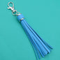 PU Leather Tassel Keychain 9cm Strips Silver Lobster Clasp 12