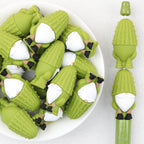 3D Green Cucumber Dwarf Silicone Focal Beads  20Pcs 