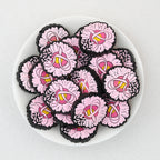  Pink Ribbon Flower Silicone Focal Beads 20Pcs 2