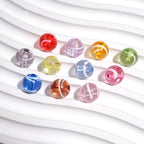 Clear Round Acrylic Beads 10mm Candy Swirl Pattern 100pcs 2