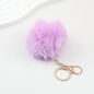 Pom Pom Keychain Fluffy Imitation Rex Rabbit Fur Ball 8cm With Lobster Clasp - 3# light purple