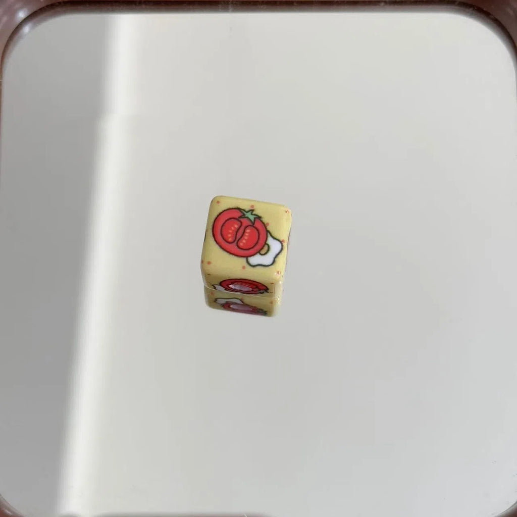 Square Acrylic Beads 14mm Puppy in Tomato Glossy Colors 10pcs 5