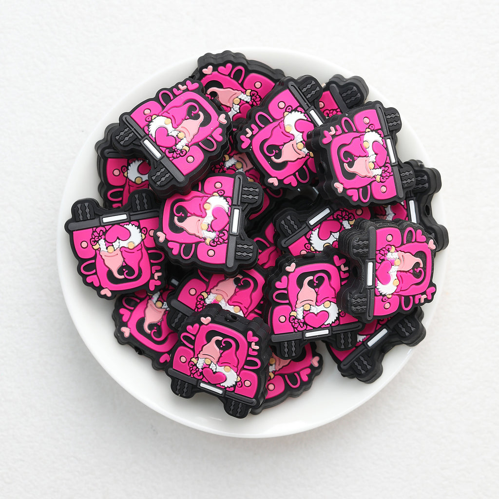 Valentine Day Dwarf Heart Car Silicone Focal Beads 20Pcs  3
