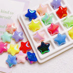 Opaque Star Acrylic Beads 22mm Glossy Colorful 10pcs