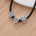 Heart Shaped Metal Beads 9mm Large Hole Vintage Alloy 50pcs