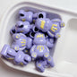 Hand Painted Bear Acrylic Beads 33x22mm Glossy Pastel 5pcs 5