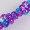 Crackle Round Glass Beads 8mm Glossy Fractured Texture Mixed Colors 50pcs 6