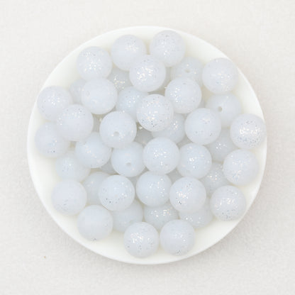 15mm Glitter Silicone Round Beads with 2.5mm Hole 50pcs 2