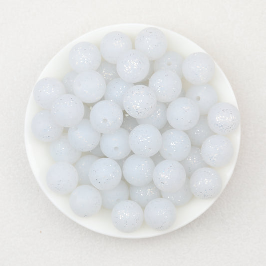 15mm Glitter Silicone Round Beads with 2.5mm Hole 50pcs 2