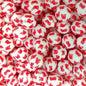 15mm Silicone Beads Red Yellow Butterfly Print 50pcs