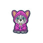 Silicone Focal Beads Bull Dogs Wearing Hoodies Pink and Turquoise Green 20 pcs 3