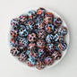 15mm Colored Leopard Print Round Silicone Beads 50pcs - Cow Iridescent 2