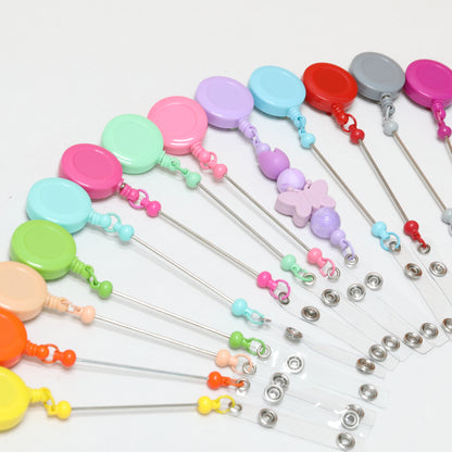 Beadable Badge Reels Retractable ID Keychain Clip