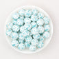 15mm Printed Pattern Silicone Beads Colorful Design 50pcs 5