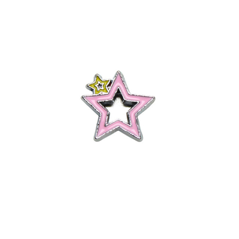 Chrome Alloy Rhinestone Beads Star Heart Crown Shapes 4pcs 18