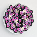 Colorful Animal Character Silicone Focal Beads 20pcs