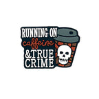 Silicone Focal Beads Running On Caffeine And True Crime Coffee Cup Skull 1 pcs