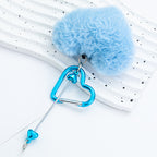 Beadable Metal Keychains With Heart Pom Poms