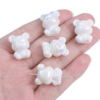 Glossy Little Bear Acrylic Beads 17x21mm Iridescent Pastel 8pcs 6