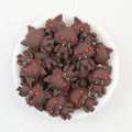 3D Brown Werewolf Silicone Focal Beads Wholesale, Halloween Red-Eyed Design