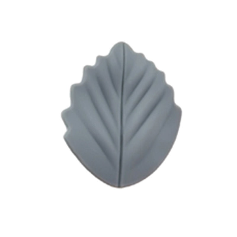 Colorful Leaf Silicone Beads Solid Color Matte Finish 20pcs 17