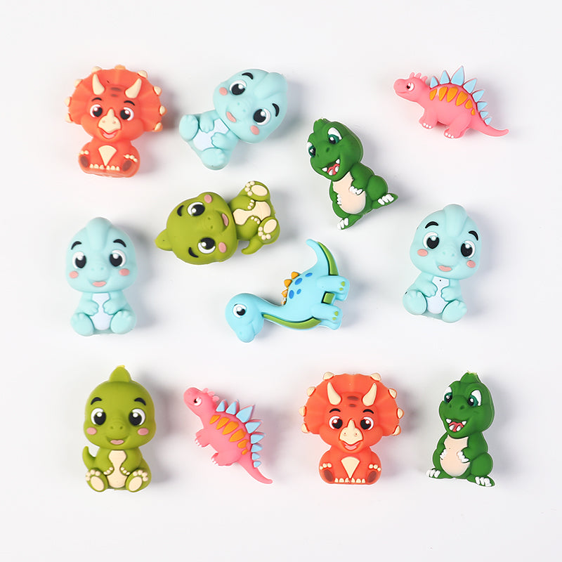 Silicone 3D Focal Beads Dinosaur Collection Sculpted Limbs 20pcs 4